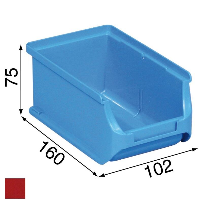 Allit Plastové boxy na drobný materiál - 102 x 160 x 75 mm, červené