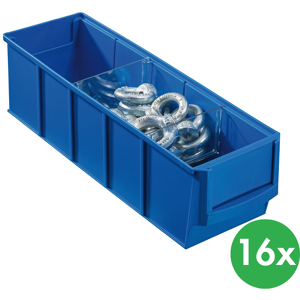 Allit Plastový regálový box ShelfBox typ A - 91 x 300 x 81 mm, 16 ks, modrý Allit Plastový regálový box ShelfBox typ A - 91 x 300 x 81 mm, 16 ks, modrý