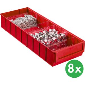 Allit Plastový regálový box ShelfBox typ F - 183 x 500 x 81 mm, 8 ks, červený Allit Plastový regálový box ShelfBox typ F - 183 x 500 x 81 mm, 8 ks, červený