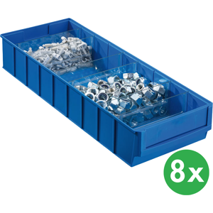 Allit Plastový regálový box ShelfBox typ F - 183 x 500 x 81 mm, 8 ks, modrý Allit Plastový regálový box ShelfBox typ F - 183 x 500 x 81 mm, 8 ks, modrý