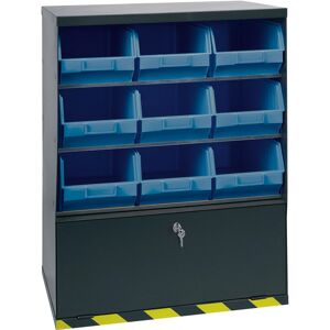 ArtPlast Závesný regál s plastovými boxmi BASIC a priehradkou, 9 boxov ArtPlast Závesný regál s plastovými boxmi BASIC a priehradkou, 9 boxov