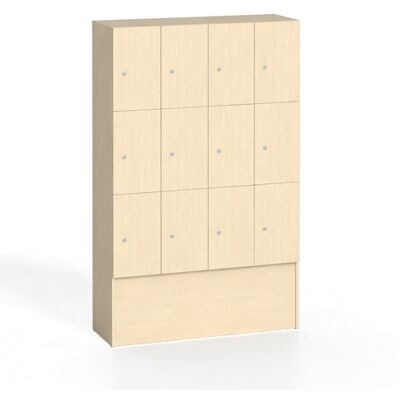 B2B Partner Drevená odkladacia skrinka S5 s úložnými boxami, 12 boxov, 1700 x 1200 x 420 mm, cylindrický zámok, breza B2B Partner Drevená odkladacia skrinka S5 s úložnými boxami, 12 boxov, 1700 x 1200 x 420 mm, cylindrický zámok, breza
