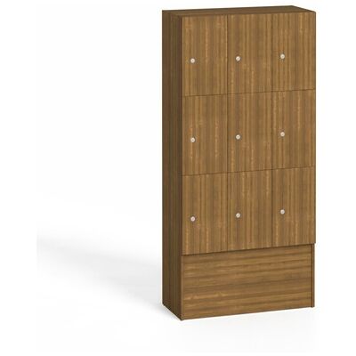 B2B Partner Drevená odkladacia skrinka S5 s úložnými boxami, 9 boxov, 1700 x 900 x 420 mm, cylindrický zámok, orech B2B Partner Drevená odkladacia skrinka S5 s úložnými boxami, 9 boxov, 1700 x 900 x 420 mm, cylindrický zámok, orech