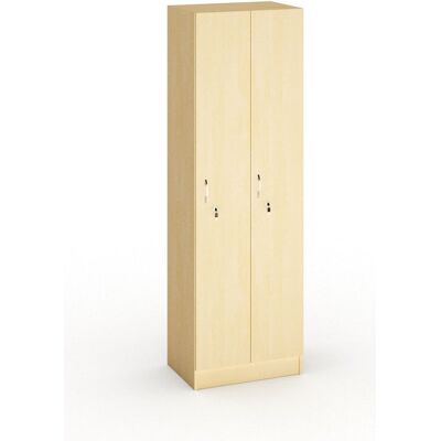 B2B Partner Drevená šatníková skrinka S5, 2 oddiely, 1900 x 600 x 420 mm, cylindrický zámok, breza B2B Partner Drevená šatníková skrinka S5, 2 oddiely, 1900 x 600 x 420 mm, cylindrický zámok, breza