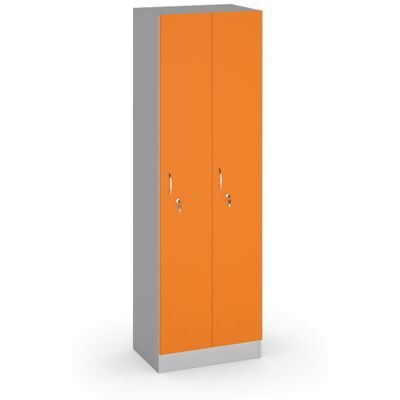 B2B Partner Drevená šatníková skrinka S5, 2 oddiely, 1900 x 600 x 420 mm, cylindrický zámok, oranžová B2B Partner Drevená šatníková skrinka S5, 2 oddiely, 1900 x 600 x 420 mm, cylindrický zámok, oranžová