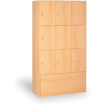 B2B Partner Drevená šatníková skrinka S5 s odkladacími boxami, 9 boxov, 1700 x 900 x 420 mm, cylindrický zámok, buk B2B Partner Drevená šatníková skrinka S5 s odkladacími boxami, 9 boxov, 1700 x 900 x 420 mm, cylindrický zámok, buk