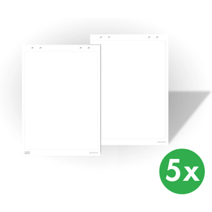 Bi-Office Papierové bloky pre flipchart tabule, balenie 5x 25 listov, biela Bi-Office Papierové bloky pre flipchart tabule, balenie 5x 25 listov, biela