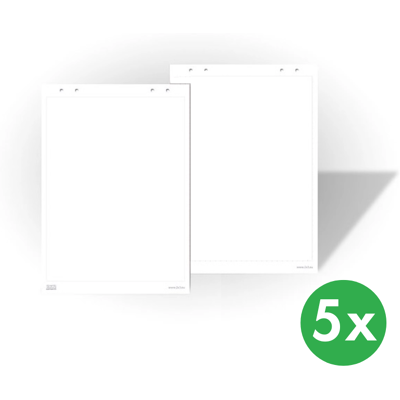 Bi-Office Papierové bloky pre flipchart tabule, balenie 5x 25 listov, biela Bi-Office Papierové bloky pre flipchart tabule, balenie 5x 25 listov, biela