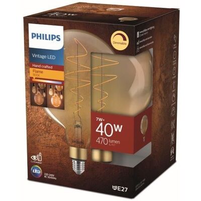 Philips 8719514313781 LED žiarovka E27 7W/40W 470lm 1800K G200 GOLD stmievateľná Philips 8719514313781 LED žiarovka E27 7W/40W 470lm 1800K G200 GOLD stmievateľná