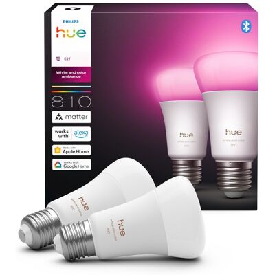 8720169364363 Philips Hue White and color Ambiance LED žiarovka E27 6W/810lm 1000-20000K+RGB biela 2-set 8720169364363 Philips Hue White and color Ambiance LED žiarovka E27 6W/810lm 1000-20000K+RGB biela 2-set