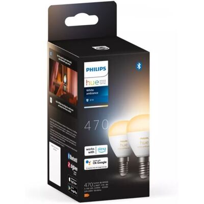 8719514491168 Philips Hue White Ambiance žiarovka LED E14 5,1W/470lm 2200-6500K P45 kvapka biela 2-set 8719514491168 Philips Hue White Ambiance žiarovka LED E14 5,1W/470lm 2200-6500K P45 kvapka biela 2-set