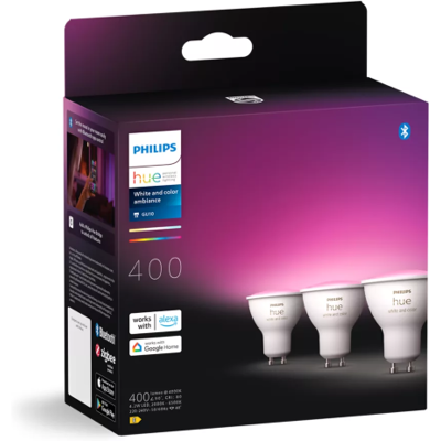 Philips HUE White and color Ambiance 8720169229877 LED žiarovka GU10 4,2W/400lm 2000-6500K+RGB BlueTooth 3-set Philips HUE White and color Ambiance 8720169229877 LED žiarovka GU10 4,2W/400lm 2000-6500K+RGB BlueTooth 3-set