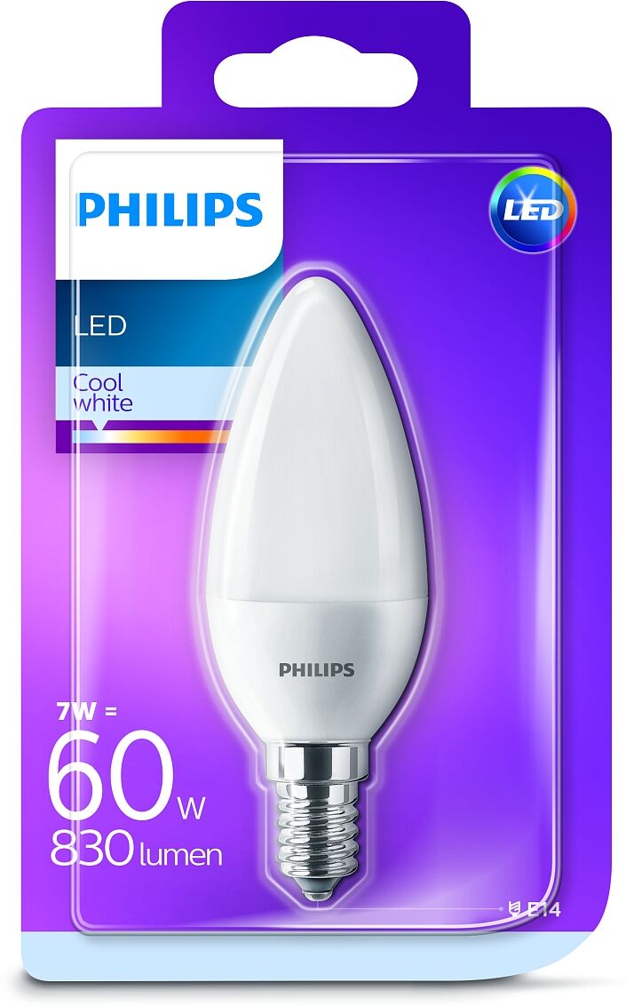 Philips LED 7W/60W B38 E14 CW FR ND RF 1BC/6