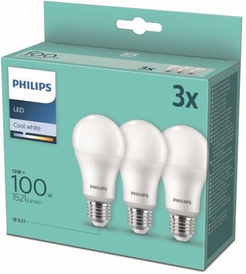 Philips LED 14W/100W 1521lm A67 E27 4000K CW FR ND 3-set