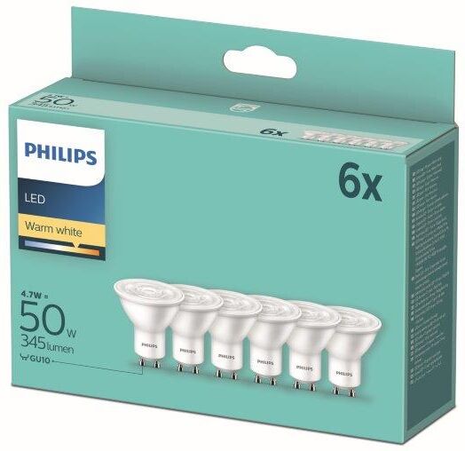 Philips bodová, 4,7W, GU10, teplá bílá, 6ks