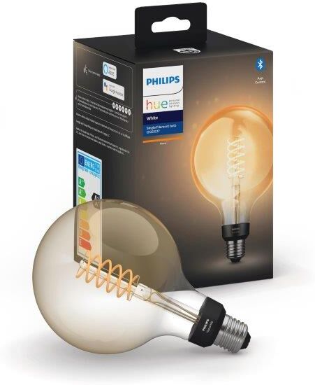 Philips Hue White 8719514279131 LED žiarovka Filament E27 7W/550lm G125 Globe 2100K Bluetooth