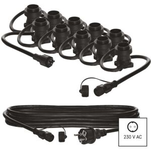 EMOS DCPZ01 START SET Párty svetelná reťaz spojovacia na žiarovky 10xE27, 7,35m IP44 čierna, adaptér EMOS DCPZ01 START SET Párty svetelná reťaz spojovacia na žiarovky 10xE27, 7,35m IP44 čierna, adaptér