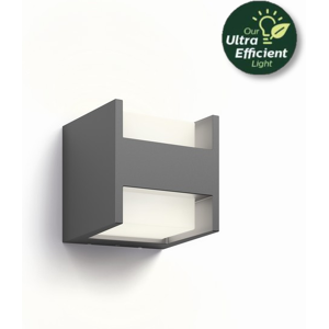 Philips 8720169263857 UltraEfficient Arbour Ultra Efficient vonkajšie nástenné svietidlo LED 3,8W/2x400lm 2700K IP44 antracit Philips 8720169263857 UltraEfficient Arbour Ultra Efficient vonkajšie nástenné svietidlo LED 3,8W/2x400lm 2700K IP44 antracit