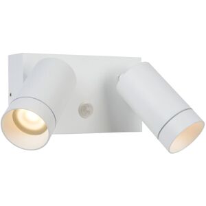 LUCIDE 09831/02/31 TAYLOR exteriérové nástenné svietidlo so senzorom GU10 2x50W IP54 biela LUCIDE 09831/02/31 TAYLOR exteriérové nástenné svietidlo so senzorom GU10 2x50W IP54 biela