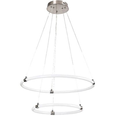 RABALUX 72009 Irelia závesné svietidlo LED D600mm 55W/4700lm 3000+4000+6000K saténový chróm, biela, diaľkový ovládač RABALUX 72009 Irelia závesné svietidlo LED D600mm 55W/4700lm 3000+4000+6000K saténový chróm, biela, diaľkový ovládač
