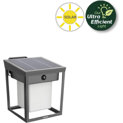 Philips 8720169362048 UltraEfficient Blaise solárne nástenné svietidlo so senzorom LED 1,5W 250/20lm 3000K IP44 antracitová Philips 8720169362048 UltraEfficient Blaise solárne nástenné svietidlo so senzorom LED 1,5W 250/20lm 3000K IP44 antracitová