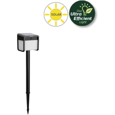 Philips 8720169362123 UltraEfficient Ezra solárne stojanové svietidlo/stĺpik zapichovací so senzorom LED V487mm + hrot203mm 1,8W 250/25lm 3000K IP44 čierna Philips 8720169362123 UltraEfficient Ezra solárne stojanové svietidlo/stĺpik zapichovací so senzorom LED V487mm + hrot203mm 1,8W 250/25lm 3000K IP44 čierna