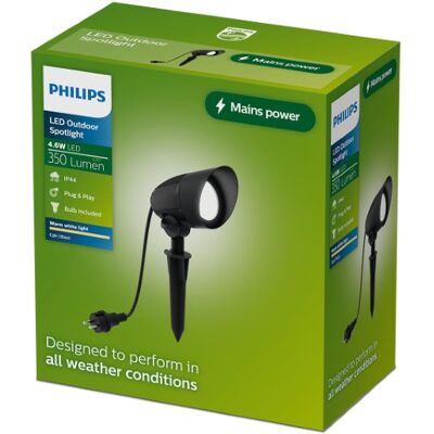 Reflektor 1x GU10 2700K čierna IP44 PHILIPS Cylr 8721103104991 Reflektor 1x GU10 2700K čierna IP44 PHILIPS Cylr 8721103104991