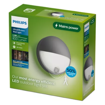 Vonkajšie nástenné svietidlo so senzorom LED 2700K antracitová IP44 PHILIPS UltraEfficient Capricorn 8721103109996 Vonkajšie nástenné svietidlo so senzorom LED 2700K antracitová IP44 PHILIPS UltraEfficient Capricorn 8721103109996
