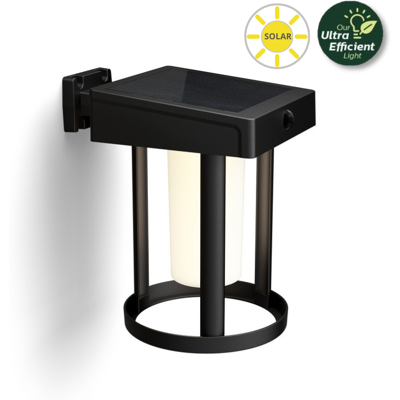 Philips 8720169263932 UltraEfficient Solar Camill solárne nástenné svietidlo so senzorom LED 1,4W 250/25lm 3000K IP44 čierna Philips 8720169263932 UltraEfficient Solar Camill solárne nástenné svietidlo so senzorom LED 1,4W 250/25lm 3000K IP44 čierna