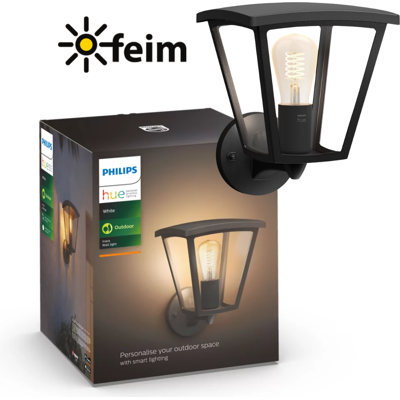 Philips HUE White INARA nástenné exteriérové svietidlo LED E27 7W 550lm 2100K IP44 čierne Philips HUE White INARA nástenné exteriérové svietidlo LED E27 7W 550lm 2100K IP44 čierne