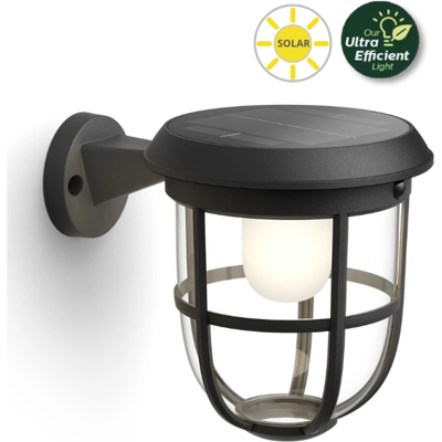 Philips 8720169267176 UltraEfficient Solar Radii solárne nástenné svietidlo so senzorom PIR LED 1,3W/250lm 3000K IP44 čierna Philips 8720169267176 UltraEfficient Solar Radii solárne nástenné svietidlo so senzorom PIR LED 1,3W/250lm 3000K IP44 čierna