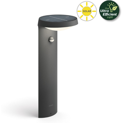 Philips 8719514476936 Tyla solárny exteriérový stĺpik LED so senzorom 1,2W 255lm/55lm 3000K antracit Philips 8719514476936 Tyla solárny exteriérový stĺpik LED so senzorom 1,2W 255lm/55lm 3000K antracit