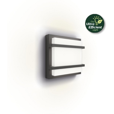 Philips 8720169276888 UltraEfficient Petronia vonkajšie nástenné svietidlo LED 3,8W/800lm 2700K IP44 antracit Philips 8720169276888 UltraEfficient Petronia vonkajšie nástenné svietidlo LED 3,8W/800lm 2700K IP44 antracit