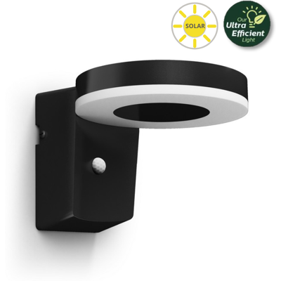 Philips 8720169265769 UltraEfficient Solar Zonal solárne nástenné svietidlo so senzorom PIR LED 1,3W 250/25lm 3000K IP44 čierna Philips 8720169265769 UltraEfficient Solar Zonal solárne nástenné svietidlo so senzorom PIR LED 1,3W 250/25lm 3000K IP44 čierna
