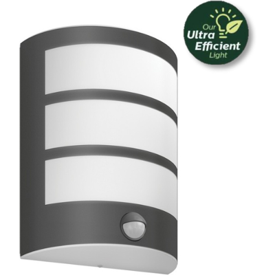 Philips 8720169269194 UltraEfficient Python vonkajšie nástenné svietidlo so senzorom PIR LED 3,8W/800lm 2700K IP44 antracit Philips 8720169269194 UltraEfficient Python vonkajšie nástenné svietidlo so senzorom PIR LED 3,8W/800lm 2700K IP44 antracit