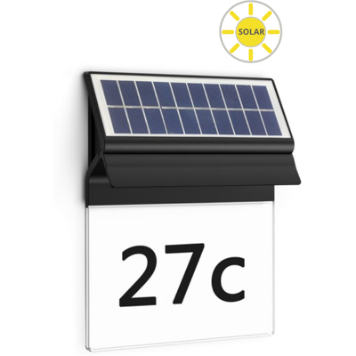 Philips 8720169265462 Outdoor solar Enkara solárne nástenné svietidlo - číslo domu LED 0,2W 17lm 2700K IP44 čierna Philips 8720169265462 Outdoor solar Enkara solárne nástenné svietidlo - číslo domu LED 0,2W 17lm 2700K IP44 čierna