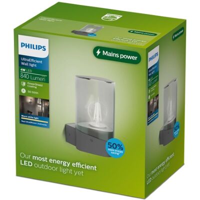 Vonkajšie nástenné svietidlo LED 2700K antracitová IP44 PHILIPS UltraEfficient Nayl 8721103104892 Vonkajšie nástenné svietidlo LED 2700K antracitová IP44 PHILIPS UltraEfficient Nayl 8721103104892