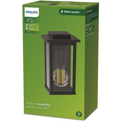 Philips 8720169266490 Outdoor Mirth vonkajšie nástenné svietidlo 1xE27 IP44 čierna Philips 8720169266490 Outdoor Mirth vonkajšie nástenné svietidlo 1xE27 IP44 čierna