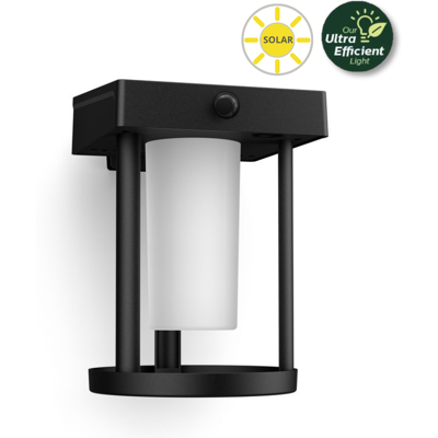 Philips 8720169263895 UltraEfficient Solar Camill solárne nástenné svietidlo so senzorom LED 1,4W 250/25lm 3000K IP44 čierna Philips 8720169263895 UltraEfficient Solar Camill solárne nástenné svietidlo so senzorom LED 1,4W 250/25lm 3000K IP44 čierna