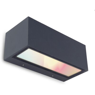LUTEC CONNECTED 5189120118 GEMINI exteriérové nástenné svietidlo LED 17W 900lm 2700-6500K+RGB IP54 tmavá šedá LUTEC CONNECTED 5189120118 GEMINI exteriérové nástenné svietidlo LED 17W 900lm 2700-6500K+RGB IP54 tmavá šedá