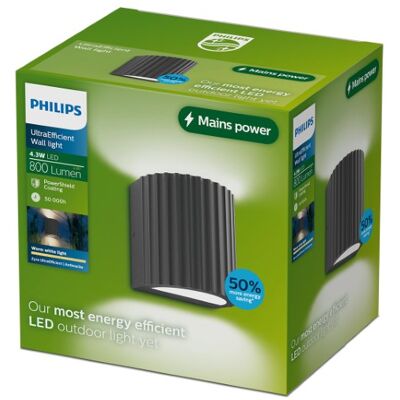 Vonkajšie nástenné svietidlo LED 2700K antracitová IP44 PHILIPS Zyra 8721103104830 Vonkajšie nástenné svietidlo LED 2700K antracitová IP44 PHILIPS Zyra 8721103104830