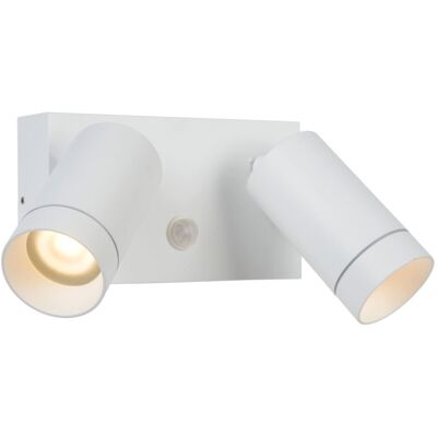 LUCIDE 09831/02/31 TAYLOR exteriérové nástenné svietidlo so senzorom GU10 2x50W IP54 biela LUCIDE 09831/02/31 TAYLOR exteriérové nástenné svietidlo so senzorom GU10 2x50W IP54 biela