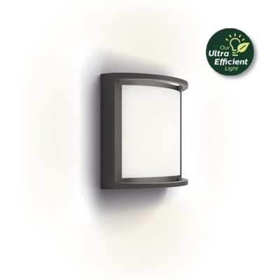 Philips 8720169276864 UltraEfficient Samondra vonkajšie nástenné svietidlo LED 3,8W/800lm 2700K IP44 antracit Philips 8720169276864 UltraEfficient Samondra vonkajšie nástenné svietidlo LED 3,8W/800lm 2700K IP44 antracit