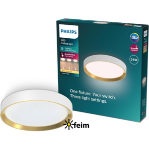 Philips 8720169301375 Hanno stropné svietidlo D384mm LED 24W/2700lm 2700K biela, zlatá, SceneSwitch Philips 8720169301375 Hanno stropné svietidlo D384mm LED 24W/2700lm 2700K biela, zlatá, SceneSwitch