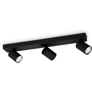 Ideal Lux IdealLux 229058 RUDY PL3 stropné/nástenné svietidlo (spot) GU10 3x35W IP20 čierna Ideal Lux IdealLux 229058 RUDY PL3 stropné/nástenné svietidlo (spot) GU10 3x35W IP20 čierna
