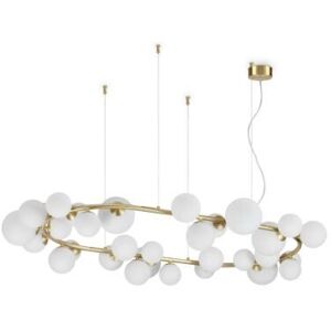 Ideal Lux 296746 PERLAGE závesné svietidlo 30xG9 mosadzná, biela Ideal Lux 296746 PERLAGE závesné svietidlo 30xG9 mosadzná, biela