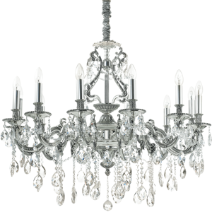 Závesné svietidlo/Luster Ideal lux 164953 GIOCONDA SP12 ARGENTO 12xE14 40W striebro Závesné svietidlo/Luster Ideal lux 164953 GIOCONDA SP12 ARGENTO 12xE14 40W striebro
