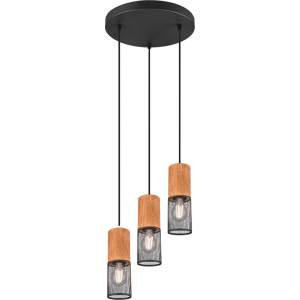 TRIO 304330332 TOSH závesné svietidlo D280mm 3xE27 matná čierna, drevo TRIO 304330332 TOSH závesné svietidlo D280mm 3xE27 matná čierna, drevo