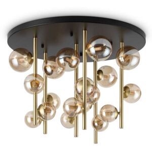 Ideal Lux 328379 PERLAGE stropné svietidlo 18xG9 D750mm saténová mosadz, jantárová Ideal Lux 328379 PERLAGE stropné svietidlo 18xG9 D750mm saténová mosadz, jantárová