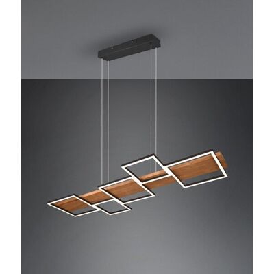 TRIO 322910532 HARPER závesné svietidlo SMD LED 42W/5700lm 3000K čierna matná, drevo, switchdimmer TRIO 322910532 HARPER závesné svietidlo SMD LED 42W/5700lm 3000K čierna matná, drevo, switchdimmer